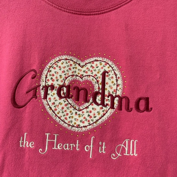 90s Vintage "Grandma's Love" mock neck sweatshirt size XL. - Picture 3 of 6